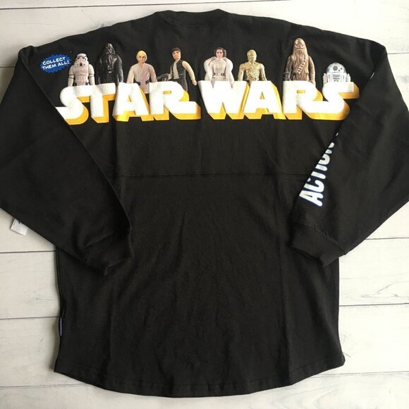 NEW Disney Parks Star Wars Spirit Jersey Vintage Action Figures - Size Small - Picture 2 of 15